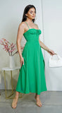 Ellena Slit Midi Dress Green