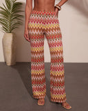 Paradise Ease Chevron Print Flare Leg Pants