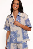 Shellie Short Sleeve Shirt Blue Dahlia