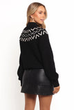 Lee Fairisle Knit Sweater Black Cream