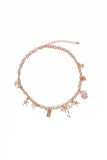 Sienna Charm Necklace Gold Pink