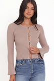 Rosienna Knit Top Taupe