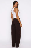 Kiara Mid Rise Barrel Leg Jeans Chocolate Wash