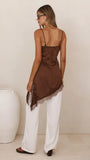 Sayuri Satin Lace Mini Tunic Chocolate