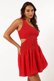 Allison One Shoulder Mini Dress Red