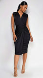 Juneau Twist Midi Dress Black