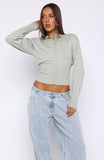 Cindy Cinched Knit Top Grey