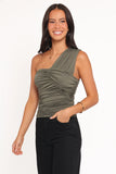 Phelps One Shoulder Top Olive