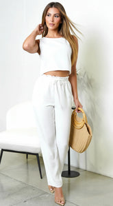 Neutral Code Linen Blend Set White