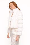 Velma Channel Faux Fur Jacket Cream