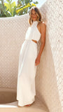 Lara Halter Neck Wide Leg Jumpsuit White