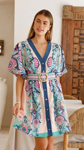 Dali Mini Dress Island Bloom Pink