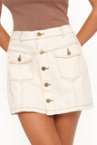 Presley Denim Skort Bone