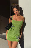 Flirty Fleur Knit Mini Dress Kiwi