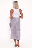 Jacey Wrap Midi Skirt Midnight Stripe