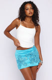 Azure Bloom Mini Skirt Mediterranean Blue