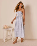 Liorah Front Tie Striped Maxi Dress