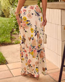 Diema Floral Satin Midi Skirt