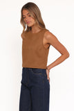 Charles Faux Sueded Top Camel