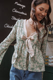 Reeva Long Sleeve Top Green Floral