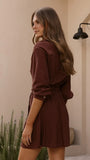 Zaida Shirt Mini Dress Chocolate