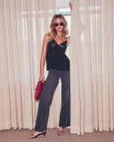 Darby Leather Satin Camisole Top