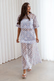 Yonder Sheer Panel Lace Maxi Skirt Purple