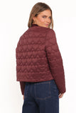 Genevieve Quilted Bomber Cherry