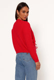 Wilde Bow Front Cardigan Red
