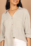 Bobby Button Down Top Sage Green