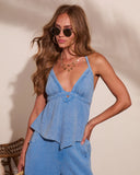 Loela Frayed Halter Neck Top