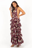 Kendall Maxi Halterneck Dress Dark Wine