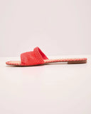 Earth Shine Woven Straw Flat Sandals