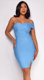 Vivia Blue Bandage Slit Mini Dress