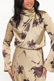 Kristyn Long Sleeve Midi Dress Olive Floral