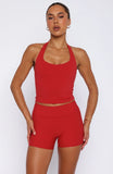 Shift Mid Rise Shorts 35 Cherry Red