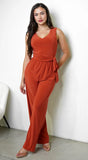 Aravé Waist tie Jumpsuit Rust