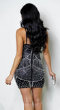 Cyrene Rhinestone Mini Dress Black