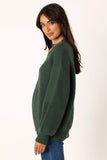 Meredith Ribbed Crewneck Knit Sweater Green