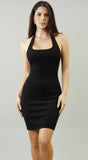 Cintara Knit Halter Neck Mini Dress Black