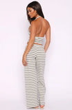 Looking Back Wide Leg Pants White Stripe