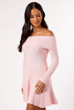 Francisco Long Sleeve Mini Dress Pink