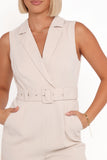 Sienna Belted Jumpsuit Beige