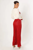 Lilianna Sequin Flare Pant Red