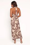 Warner Halter Dress Cream Brown