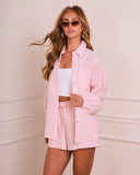 Sunny Plans Striped Button Down Top