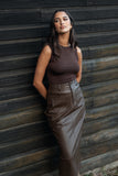 Colby Midi Skirt Brown