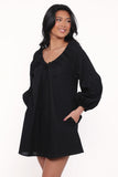 Walker Smock Mini Dress Black