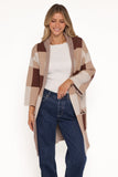 Ecoya Long Cardigan Brown Plaid