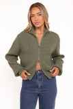 Kourtney Zip Cardigan Olive